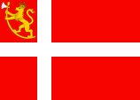 Dänische Flagge mit norwegischem Löwen