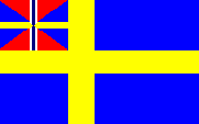 Schwedische Flagge mit Unions Oberecke